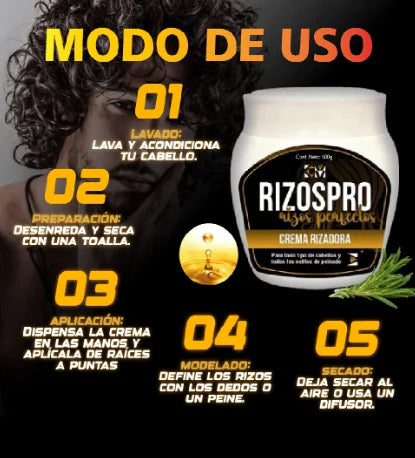 RizosPro Crema Verde Original – Hidratación y Rizos Perfectos (500g)