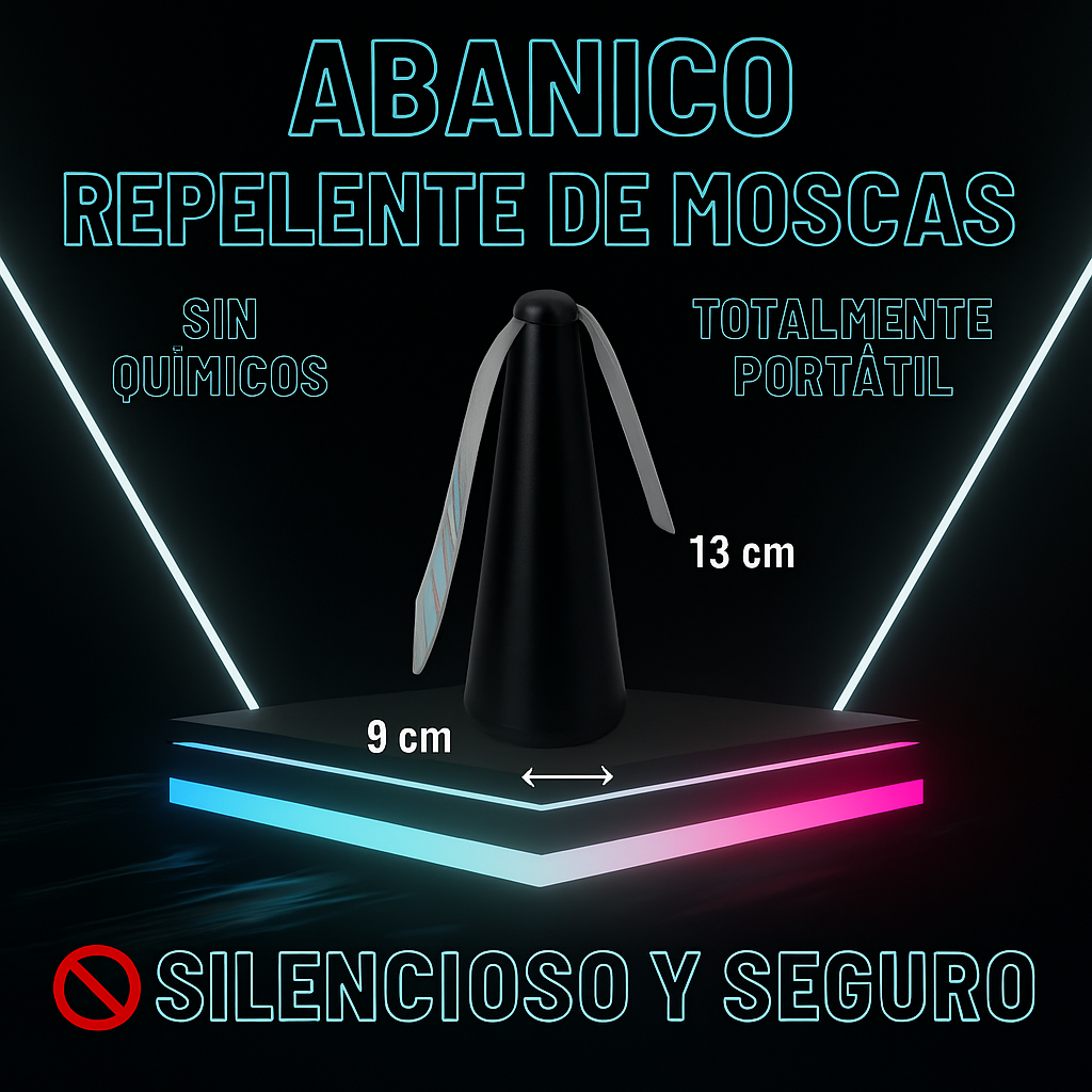 Abanico Repelente de Moscas – Portátil y Sin Químicos