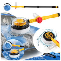 Kit Giratorio de Limpieza para Auto – 5 en 1 con Espuma, Mango Extensible y Rotación Automática