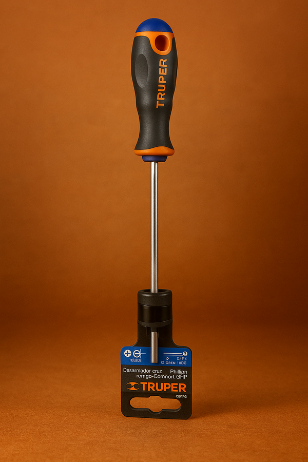 Desarmador de Cruz Truper 1/8” x 6” – Mango Comfort Grip Profesional