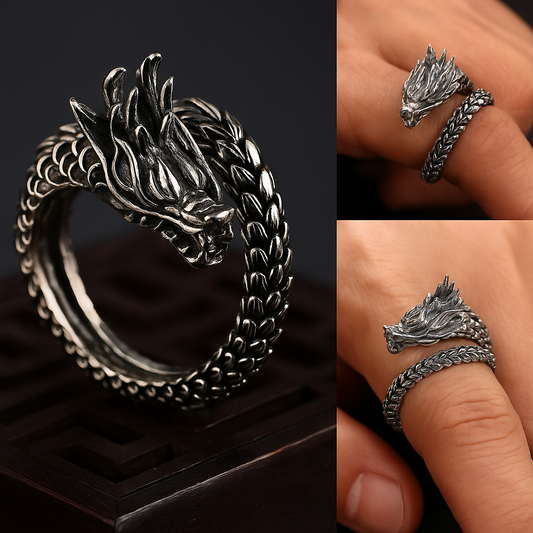 Anillo Dragón de la Suerte – Poder, Sabiduría y Estilo en una Joya Única