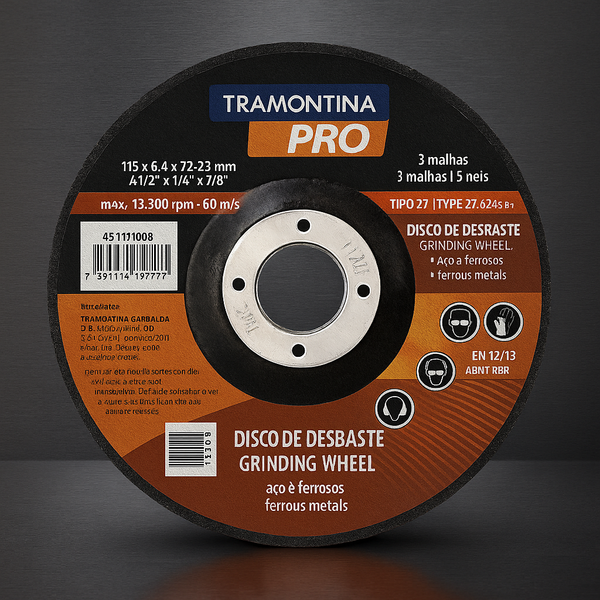 Disco de Desbaste Tramontina PRO Tipo 27 – A24R-BF 4.1/2