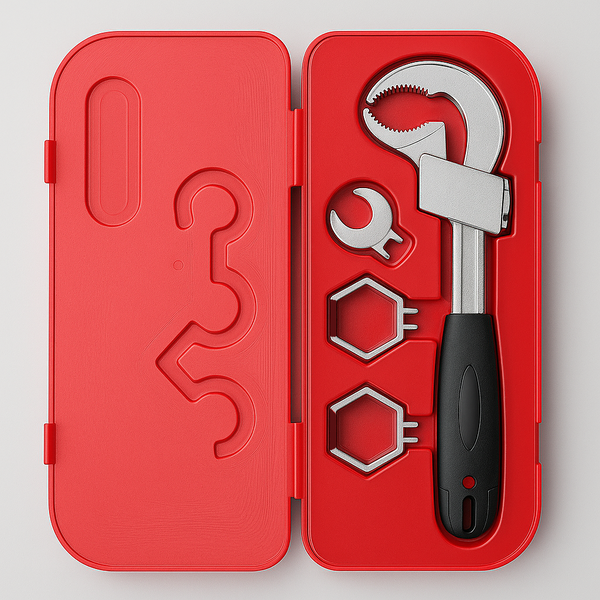Llave Inglesa Multifuncional con Mandriles Intercambiables – Kit Profesional para Fontanería