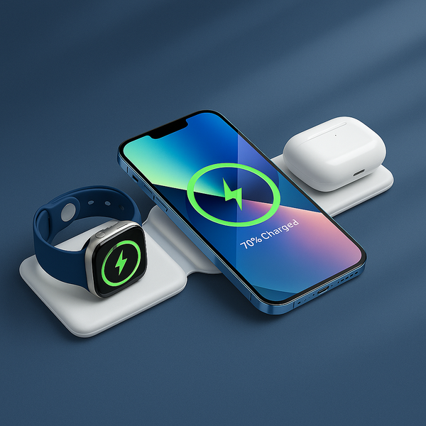 Cargador Inalámbrico 3 en 1 Plegable – Para iPhone, Apple Watch y AirPods