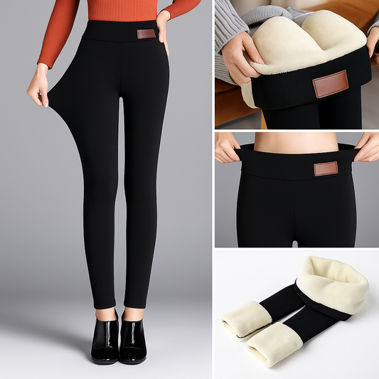 Leggins Térmicos Mujer – Forrados con Lana de Cordero y Pretina Alta