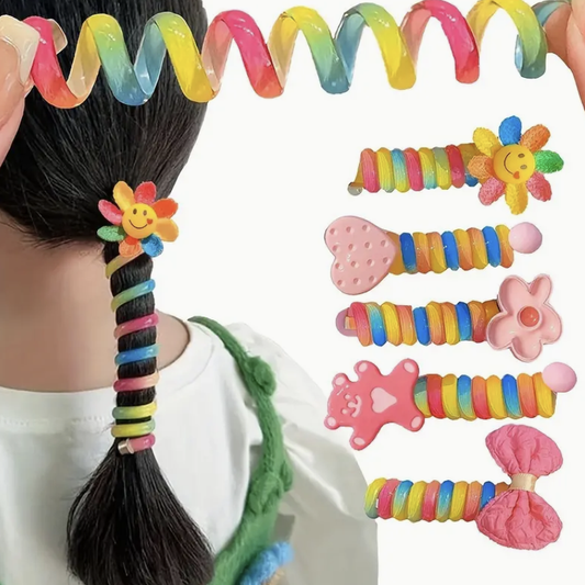 Pack x5 Coletes en Espiral para Niñas – Accesorios Coloridos y Divertidos