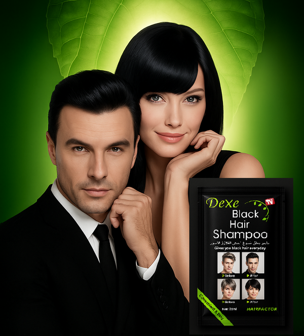 Shampoo Anticanas Dexe – Tinte Negro Instantáneo para Cabello
