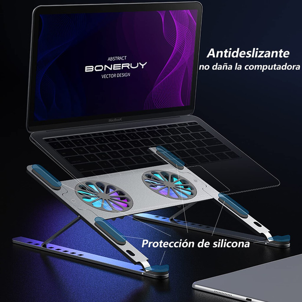 Soporte con Ventilador para Laptop – Enfriamiento Eficiente & Ergonomía Total